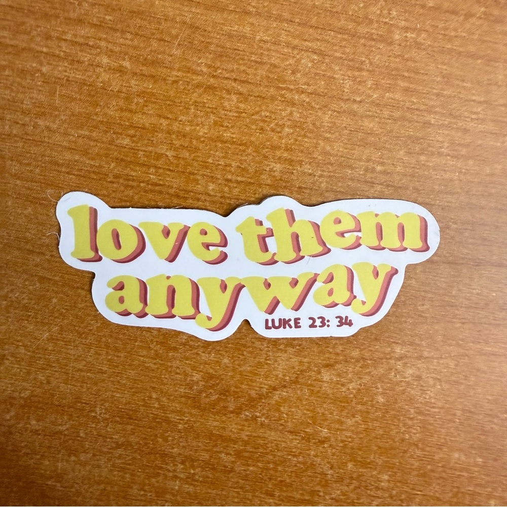 Inspirational Sticker with Yellow and Red Text - Picture 1 of 1